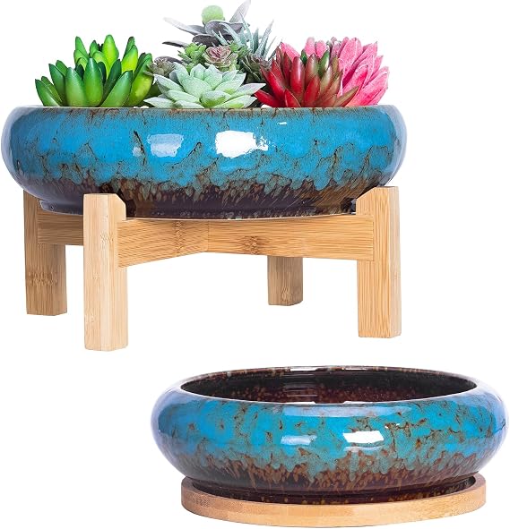 ARTKETTY Succulent Pots - 7.3/10 Inch Large Plant Pots Set of 2