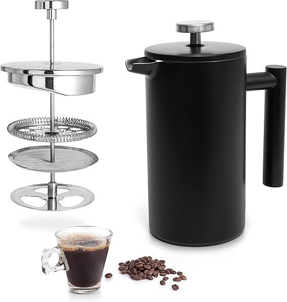 Mixpresso French Press Coffee Maker, 26 Oz Stainless Steel Coffee Press