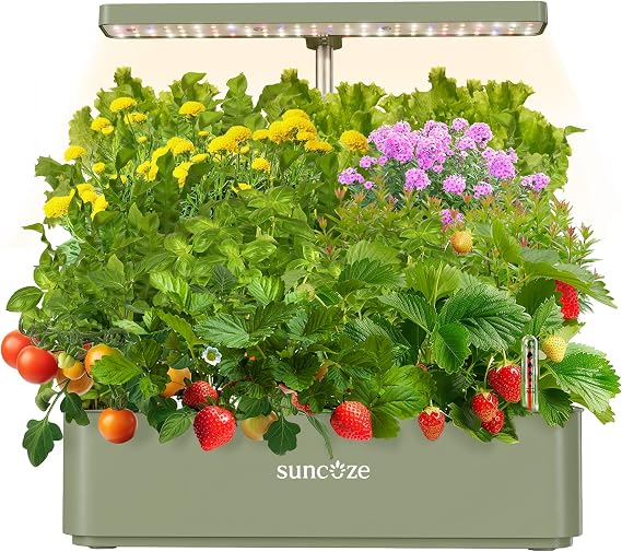 SUNCOZE Hydroponic Growing System, Smart Herb Garden, 12 Pods, Green