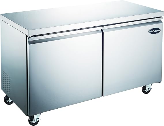 SABA 48" Undercounter Refrigerator, 2 Door, Stainless Steel
