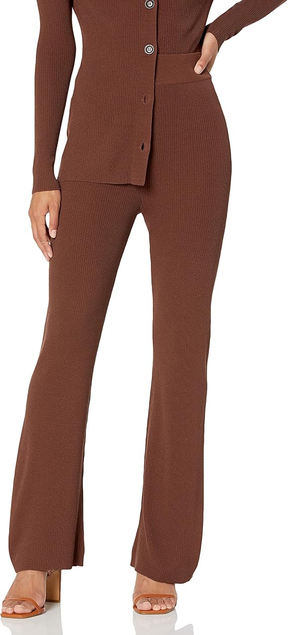 The Drop Womens Ellison Rib Flare Leg Sweater Pant