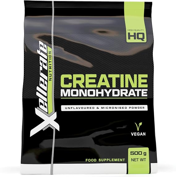 Creatine Monohydrate Powder Micronised 500g - 5+ Month Supply - Finest Grade, Pure & Unflavoured - Scoop Included - Made in the UK - Xellerate Nutrition