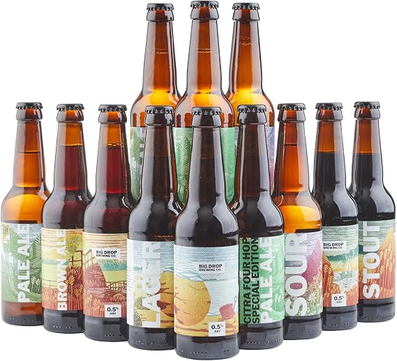 Big Drop Alcohol Free Beer Selection – 12 Beer Mixed Case - Non Alcoholic Craft Beer Gift Set