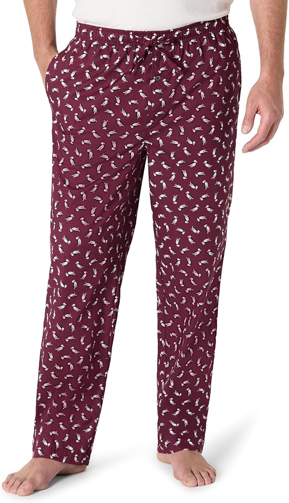 Amazon Essentials Men's Cotton Poplin Straight-fit Pyjama Bottoms with Drawstring Elastic Waist