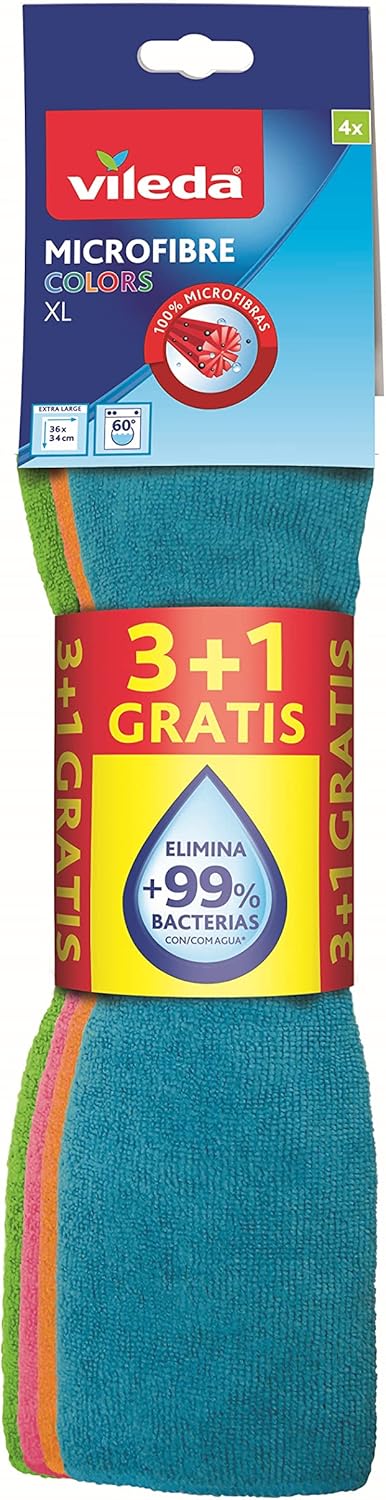 Vileda Colors XL 4-Piece Microfiber Cloth