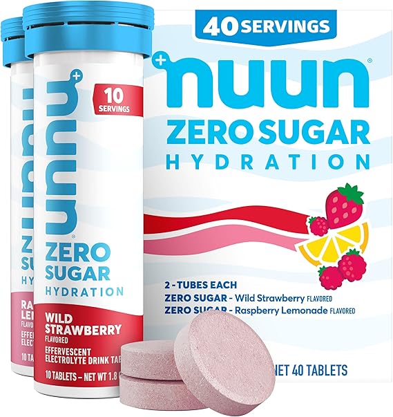 Nuun Zero Sugar Hydration Electrolyte Tablets, GF & Vegan, Mixed Berry, 4PK