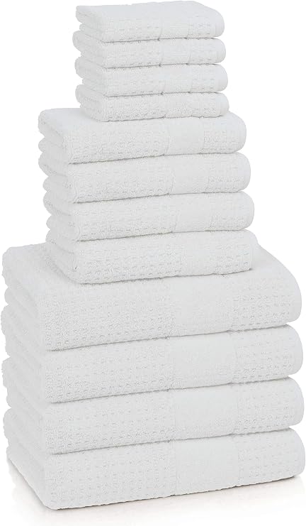 Kassatex Turkish Hammam Collection Towels, 12 Piece Set - White
