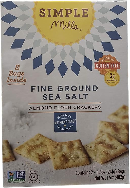 Simple Mills Simple Mills Almond Flour Crackers (2 X 8.5 Ounce )Total Net Wt (17 Ounce ),,