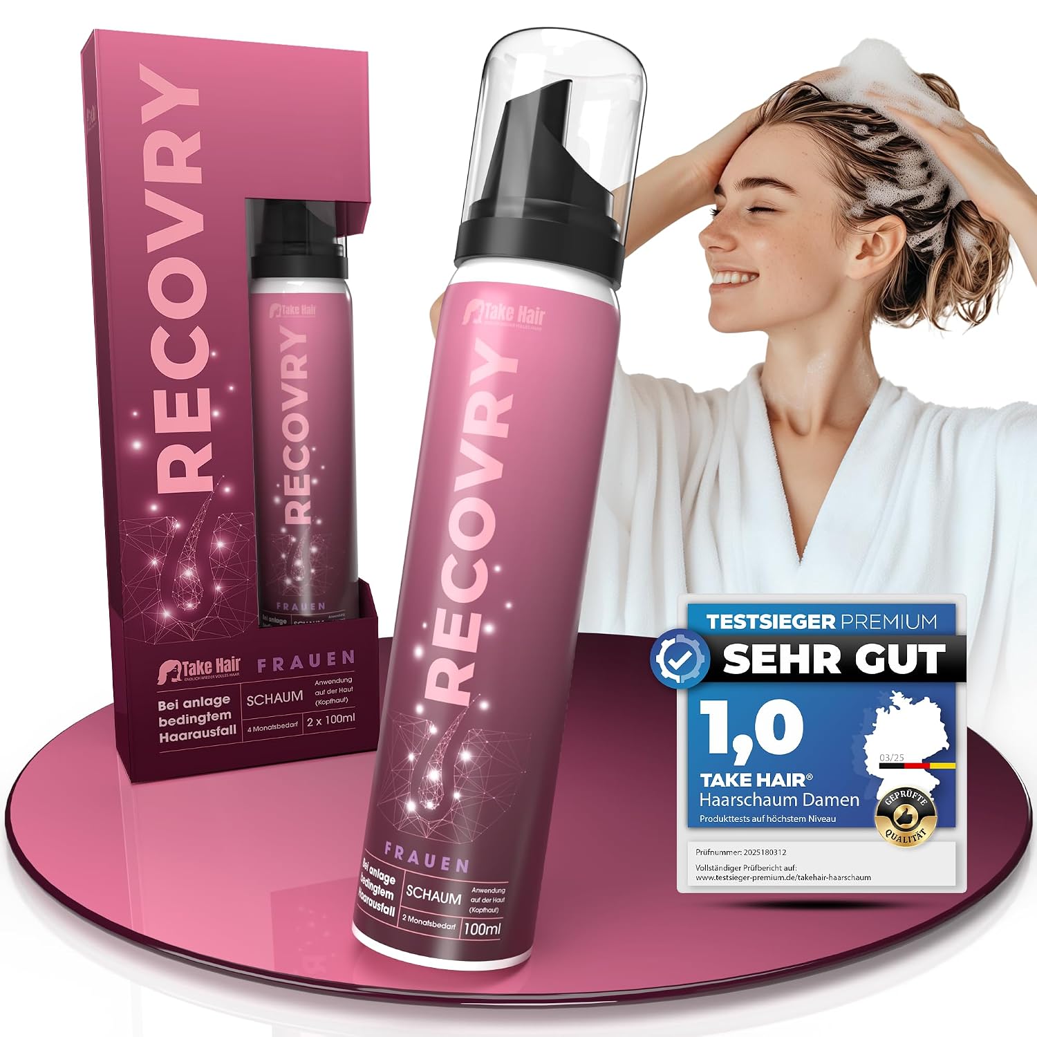 Anti Hair Loss Foam for Women with Redensyl & Procapil - 4 Month Supply 200ml - For Fuller Stronger Hair - Panthenol Ciatonic HA - Includes Masterclass