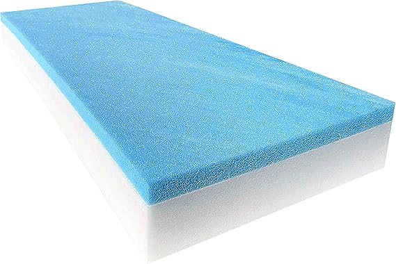 FoamTouch Camper/RV Bunk Mattress with Gel Memory Foam - 8" x 34" x 75" - No Cover - High Density Memory Foam Pad, Cooling Mattress Topper for Pressure Relief, 2" Gel Memory Foam + 6" High Density