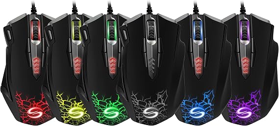 Gaming Mouse, UtechSmart Uranus 16400 DPI Metal Base MMO/FPS High Precision Laser Gaming Mouse- Lithoclase