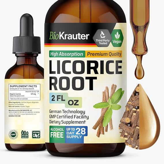 BIO KRAUTER Licorice Root Tincture for Digestive Support, 2 Fl.Oz