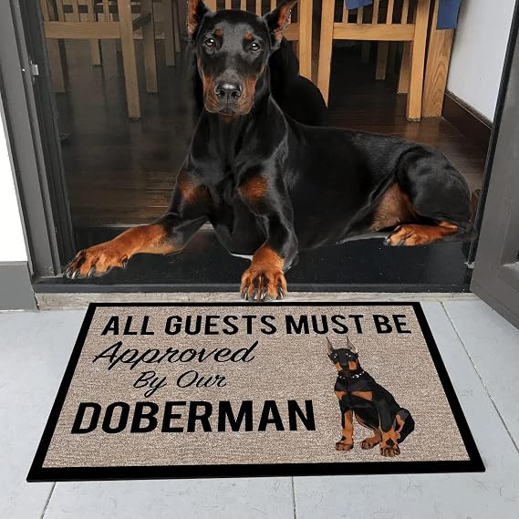 New Doormat Indoor Entrance Porch Welcome Non-Slip Bathmat Floor Mat Excellent Doormat Kitchen Home Decor All Guests Must Be Approved by Our Doberman Kitchen Home Decor Housewarming Decor 30x17 Inch