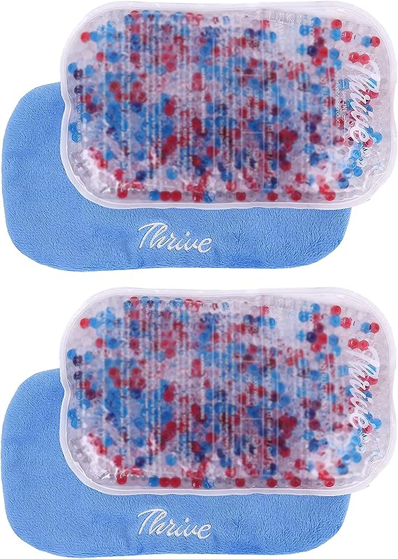 Thrive Reusable Gel Ice Packs for Injuries & Inflammation - Cold Therapy Gel Ice Pack for Back, Knee & Neck Relief - Hot & Cold Compress for Surgery Recovery - 2 Count, 7.5 x 5 in, Blue