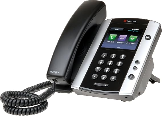 Polycom 2200-44500-001 VVX 500 12-Line Phone with Power Supply