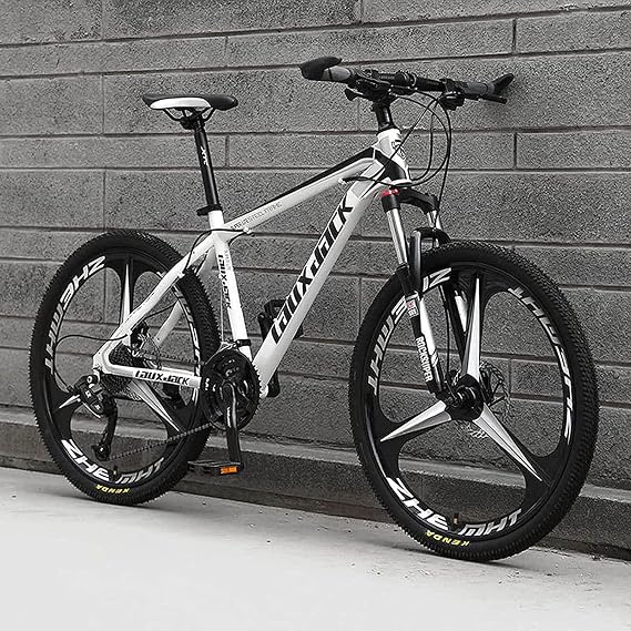 26 '' Folding Mountain Bikes, 21 24 27 30 Speed Mtb Bikes, Full Suspension 26 inch 3 Spoke Wheels, Non Slip Bicycle for Men Women,A,27 Speed