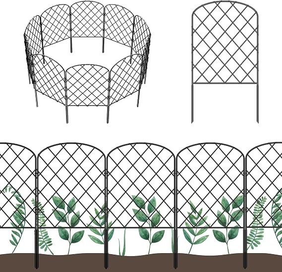 OUSHENG 10 Pack Decorative Garden Fence, Total 10ft(L) x 24in(H)