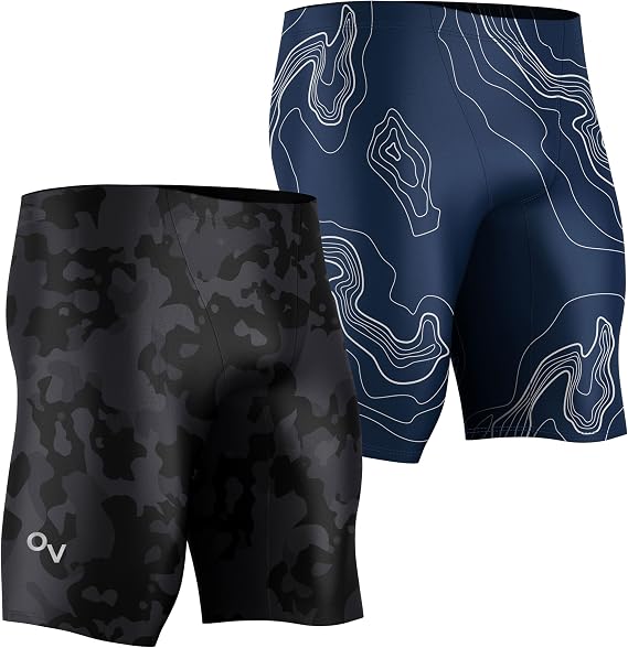 Onvous Men's Swim Jammers Bundle | Camo + Watermans | Men's Jammers for Swimming | Size 32