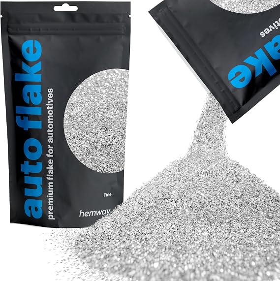 Hemway Auto Flake Glitter Additive 3.5oz Fine Silver