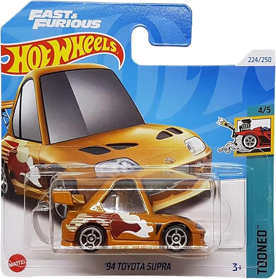 Hot Wheels - '94 Toyota Supra - Tooned 4/5 - HTF27 - Short Card - Fast & Furious - Orange - Mattel 2024 - 1:64