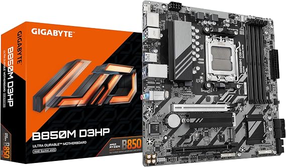 GIGABYTE B850M D3HP LGA1851 DDR5 7200MHz(OC) PCIe 5.0 M.2 Gigabit LAN mATX Anakart