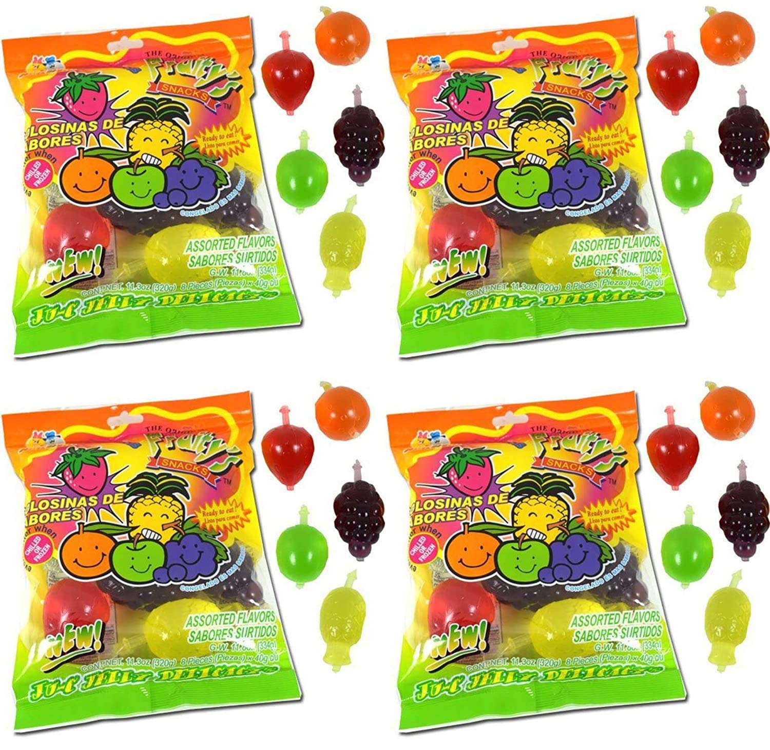 Din Don Fruity's JU-C Jelly Fruit Snacks Pack of 4