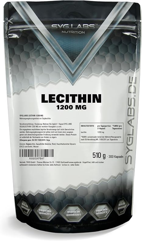 Lecithin Capsules 1200 mg – 300 Capsules – Soy Lecithin – High Dose