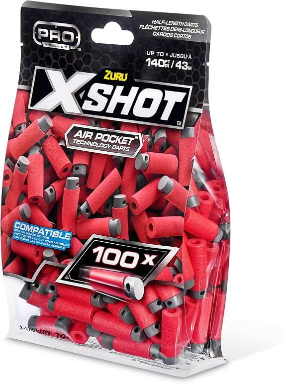 X-Shot PRO Series Kurzdart Refill - 100 Kurzdarts Nachfüllpack - Blaster-Action Zubehör
