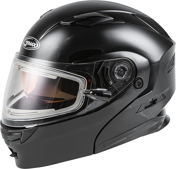GMAX MD-01S Modular Snow Helmet Solid w/Quick Release Buckle Electric Shield (Black, 2X-Large) - FMVSS 218 Approved