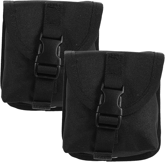 2pcs Scuba Diving Weight Belt Bag with Quick Release Buckle, Multifunctional Trim Weight Pocket for Men Women, Black Dive Belt Attachment for Outdoor Water Sports