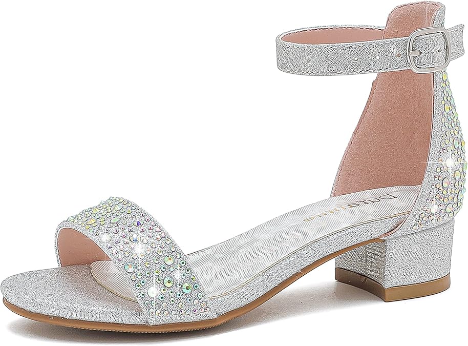 Dufannie Girls Heels Sandals Girls Dress Shoes for Toddler Little Big Kids