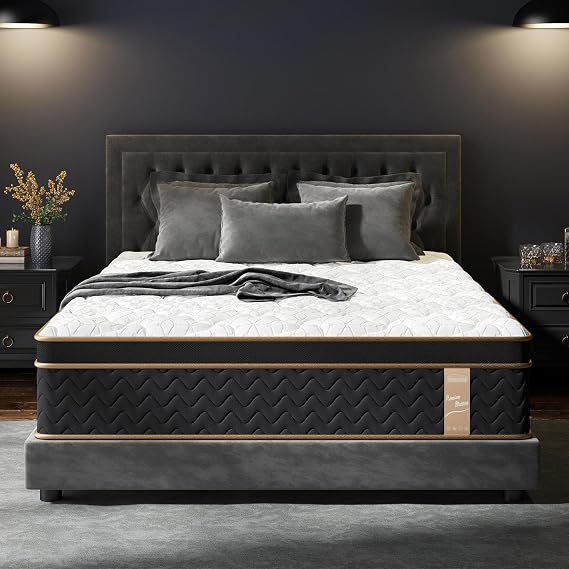 Twin Size Mattress 10 Inch, Mattresses in a Box Hybrid, Medium Firm Feel Memory Foam and Individual Pocket Springs, Fiberglass Free Bed Matress (Twin)