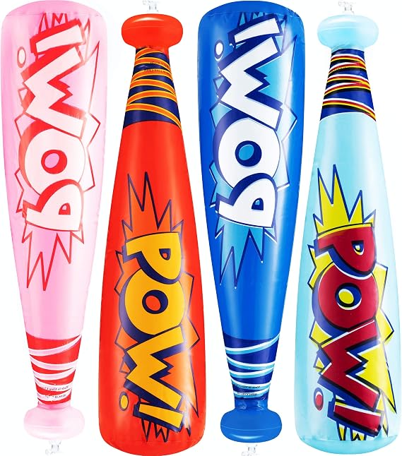 Bedwina Pow 20 Inch Inflatable Baseball Bat Party Favors - (Pack of 12)
