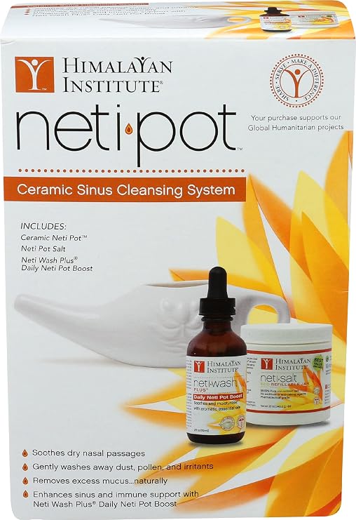 Himalayan Chandra Neti Pot Complete Sinus Cleansing System Starter Kit