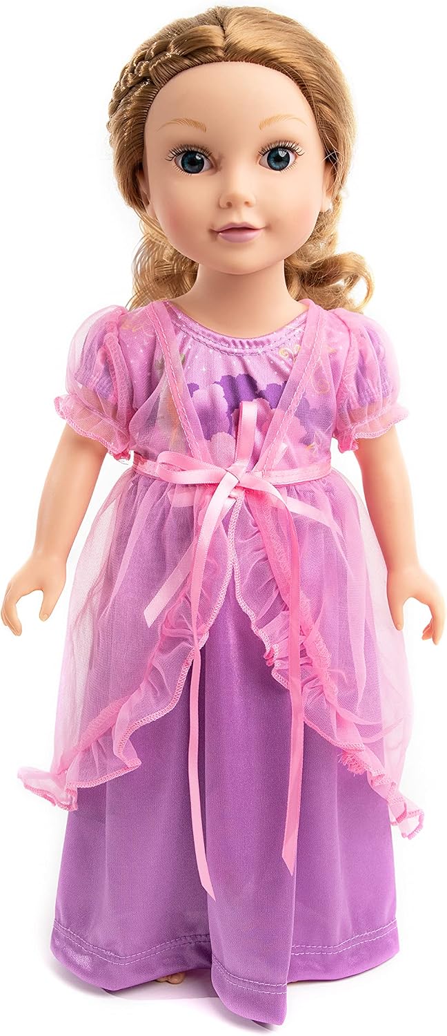 Little Adventures Nightgown Doll Dresses Rapunzel Nightgown - Doll Not Included - Machine Washable Child Pretend Play and Party Doll Clothes with No Glitter