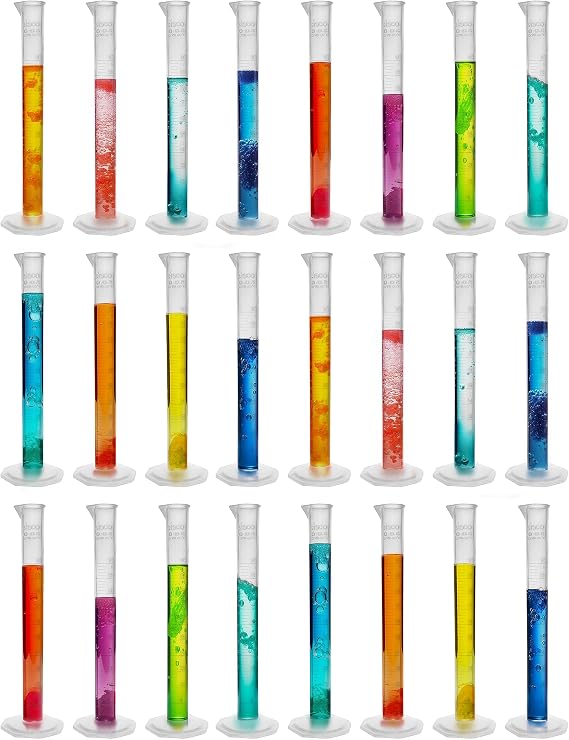 EISCO 24PK Graduated Cylinders, 10mL - Class B Tolerance - Octagonal Base - Polypropylene Plastic - Industrial Quality, Autoclavable