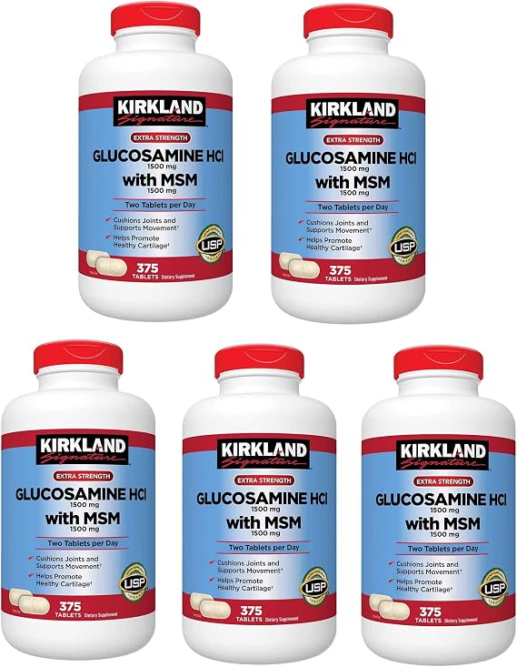 Kirkland Signature Glucosamine with MSM, 375 Tablets (5 Pack)