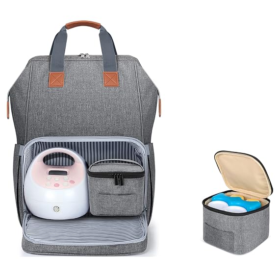 LUXJA UXJA Multi-Compartment Breast Pump Backpack Bag, Gray