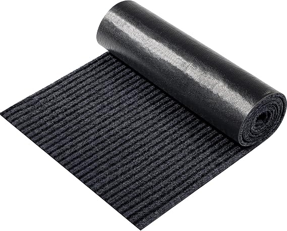 Nuanchu Large Semi Finished Outdoor Mat 16 x 79 Inch, Black, 1 Roll