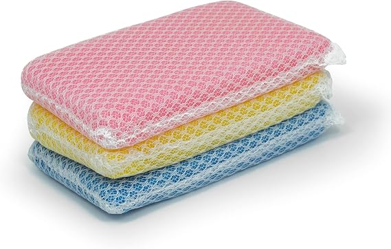 3 Pc Double Sided Plum Blossom Web Sponge
