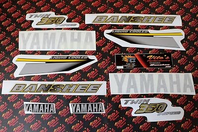Vitos vinyl decal graphics kit 14MIL sticker fits Yamaha Banshee SILVER BLACK 2002