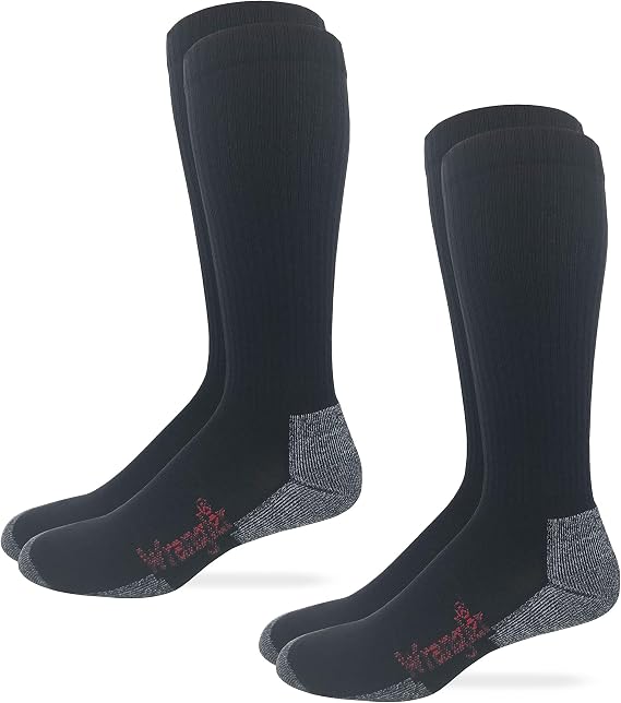 Wrangler Premier Collection Mens Merino Wool over the calf All Season Boot Socks 2 Pair Pack