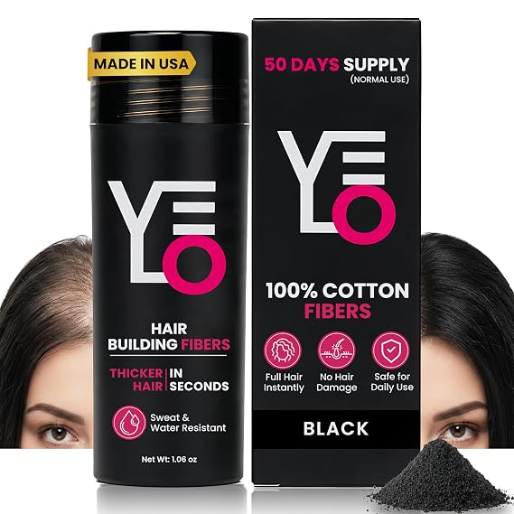 VELO Hair Building Fibers for Thinning Hair Hair Fiber Powder for Men & Women Root Cover Up, Hairline Filler & Bald Spot Concealer Natural Look, Fuller Hair in Seconds 30g