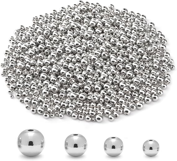 CNONE 310Pcs 18K Gold Filled Spacer Beads for Jewelry Making, Round, Small Ball Beads for Bracelet, Necklace, Bulk Supply