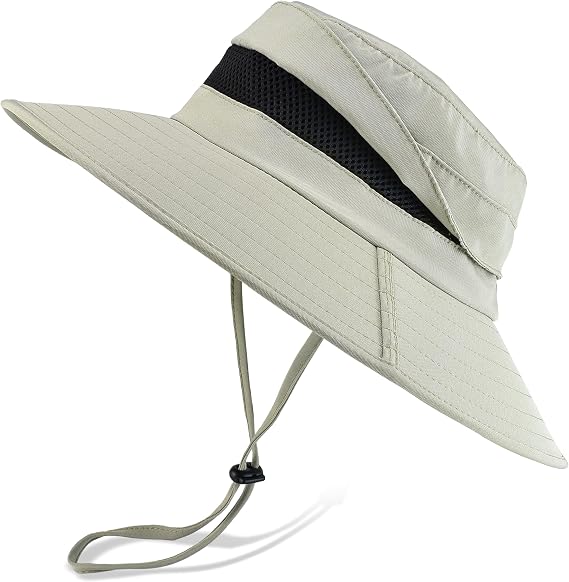 Men's UPF 50+ Waterproof Wide Brim Boonie Hat, Sun & Rain Protection