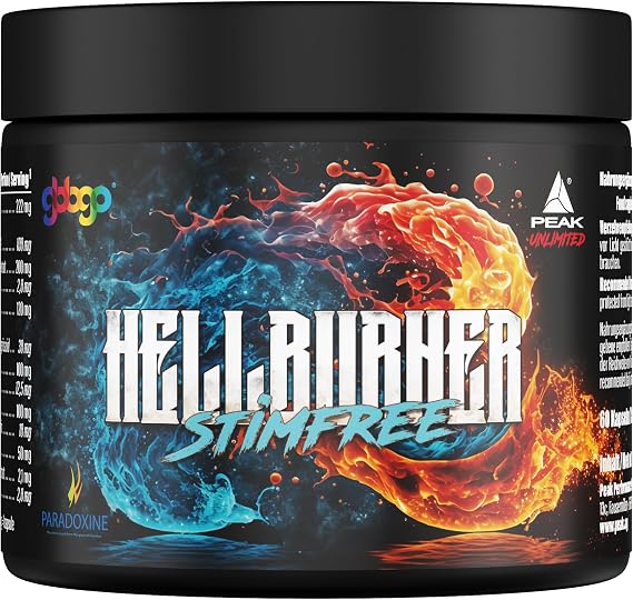 PEAK Hellburner Stimfree - 60 Capsules I 60 Servings I Diet Support and Metabolism Booster Without Caffeine I with Grains of Paradise (Paradoxine), Capsaicin, GBBGO, Fucoxanthin and Green Tea Extract