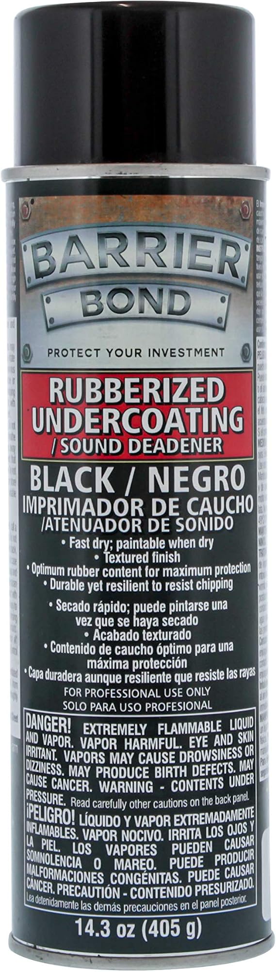 Barrier Bond - Rubberized Undercoating Sound Deadener, 14.3oz Black