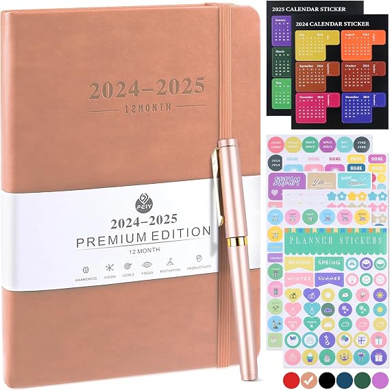 YOPCDJ Hourly Planner 2024-2025, Planner 2024-2025 Daily Weekly and Monthly from July 2024 - June 2025, A5 Size, Academic Planner with Premium Thick Paper, Hourly Time Slots and Notes Pages - Pink
