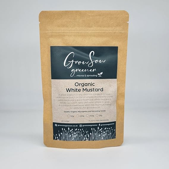 Organic White Mustard Microgreen Seeds (50g)