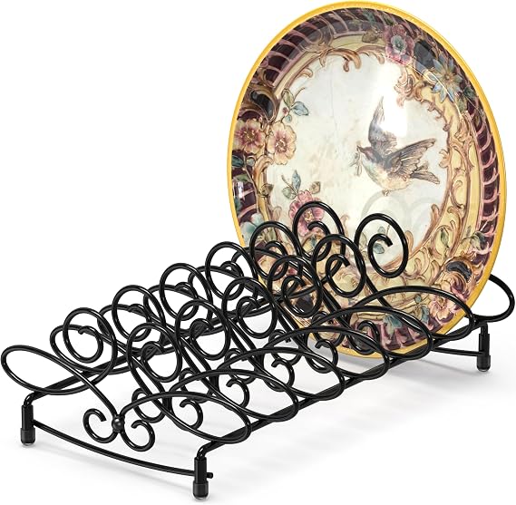 Simple Houseware Vertical Plate Stand Holder Dish Rack Elegant Design
